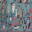 Fish Design Wool Area Rug