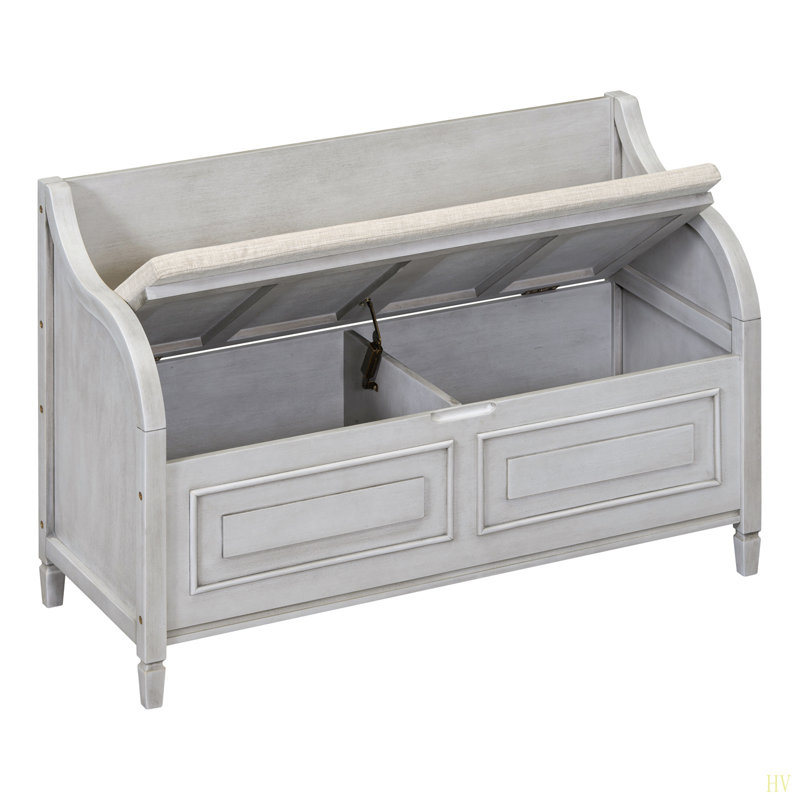 Fabric Upholstered Bench, Grey, Grey