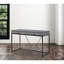 Bureau avec 2 tiroirs de rangement et poignées en cuir-67096659