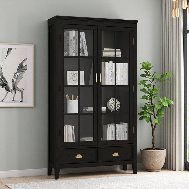 Vitrine moderne, simple et légère de luxe, Noir
