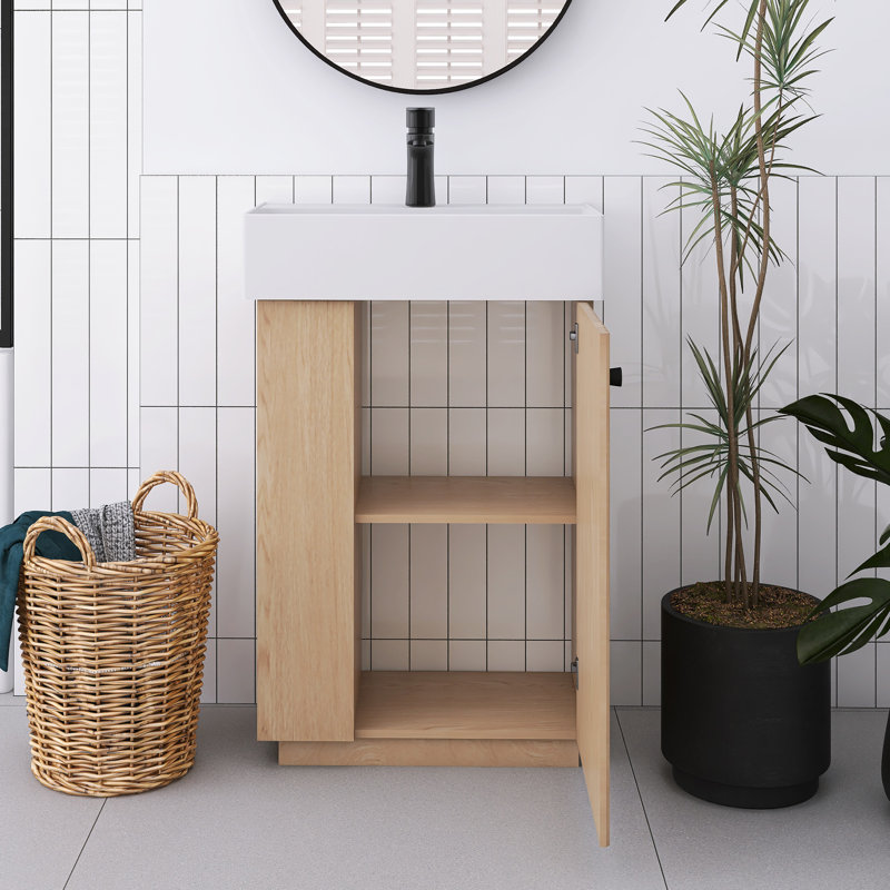 Meuble-lavabo 21,6 po avec lavabo en céramique