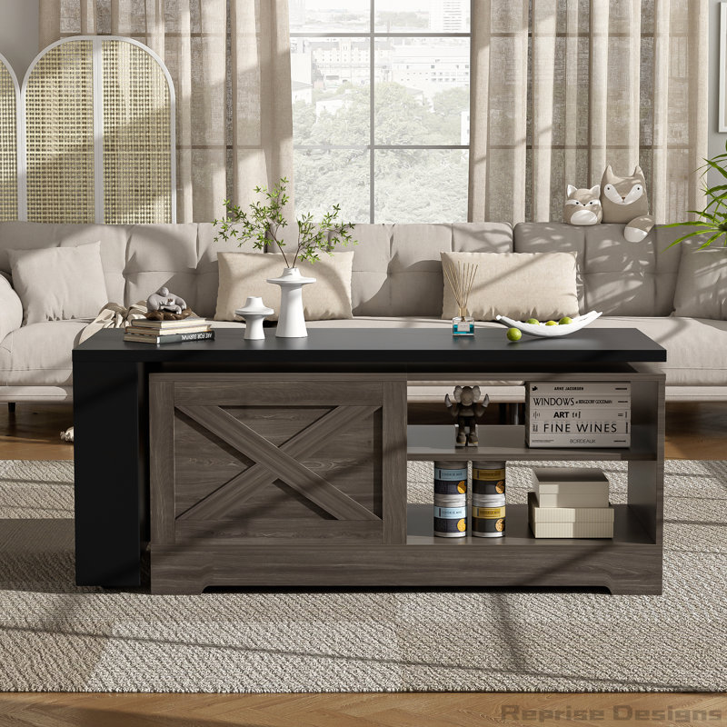 Table basse U-Can Farmhouse, Brun et noir