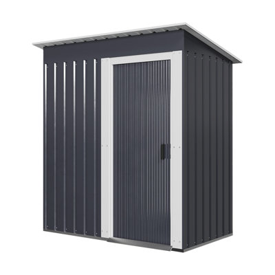 Black Galvanized Steel Garden Tool Shed