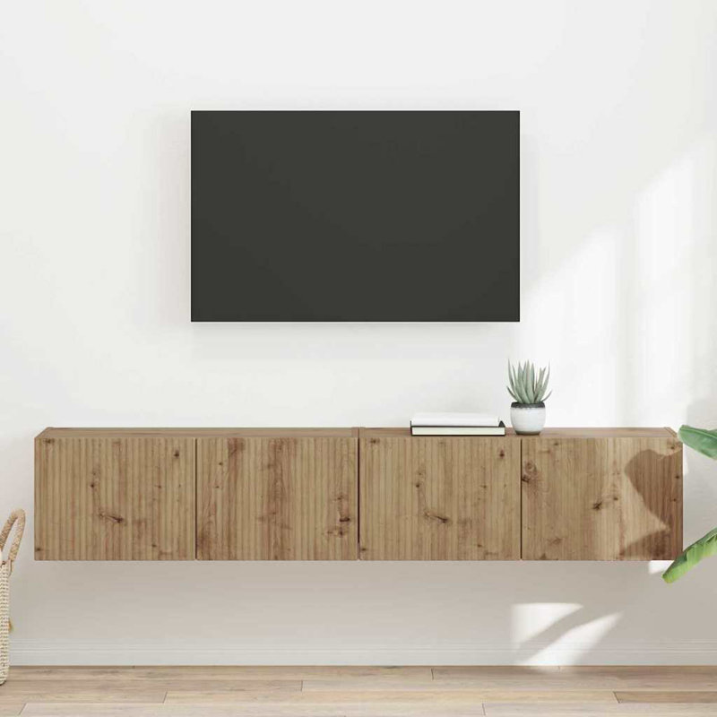 Unfinished TV Stand, 29.5cm H x 78.5cm L x 31cm W, Artisian Oak