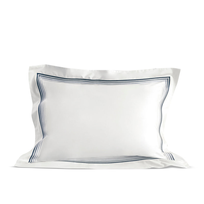 Casale Sham, White/Blue, Standard Sham