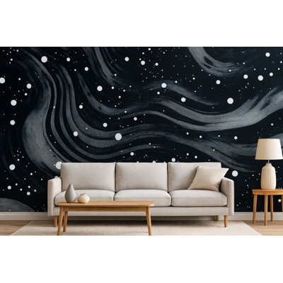  Galaxy Wall Mural – Modern Space Starry Night Wallpaper  (Non-Woven) 