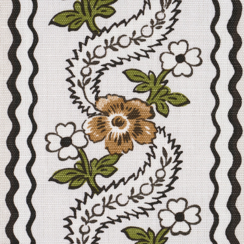 Schumacher X Rita Konig Serena Garland Fabric, Ochre