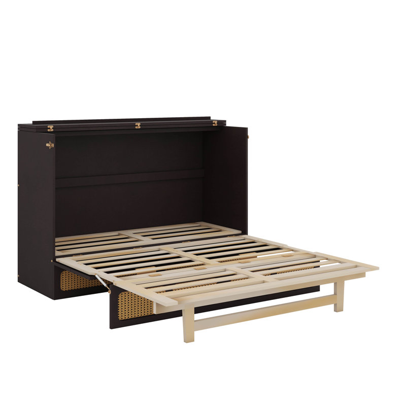 Murphy Bed Featuring Spacious Storage Drawers, White, Full