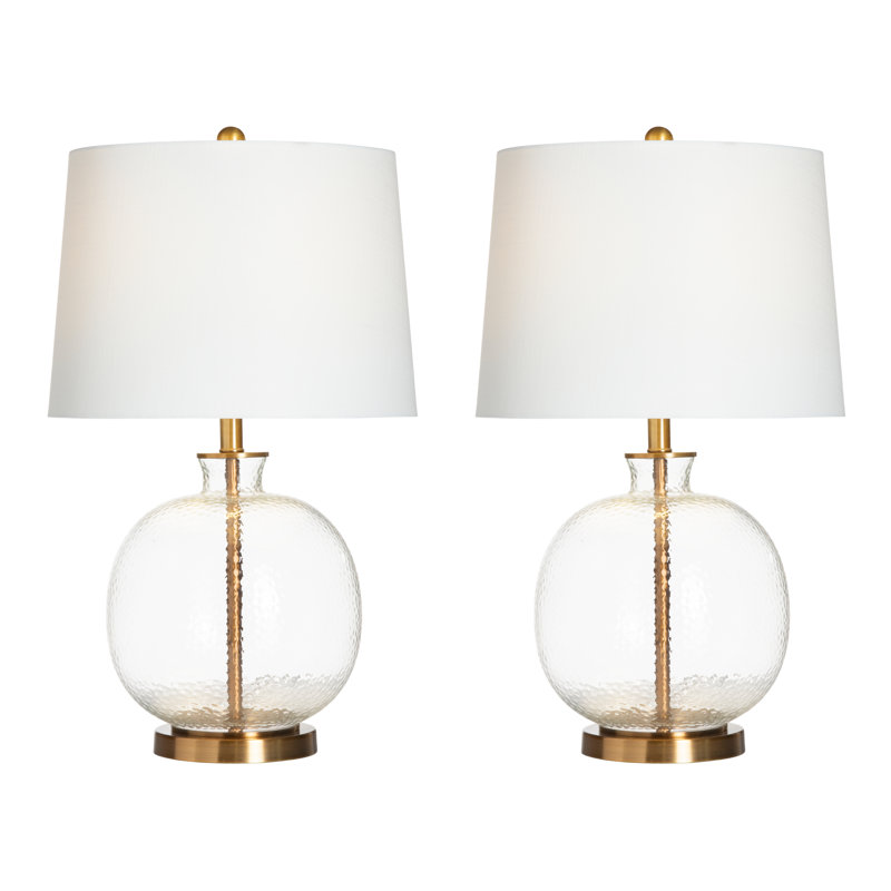 27" Metal Table Lamp With White Shade