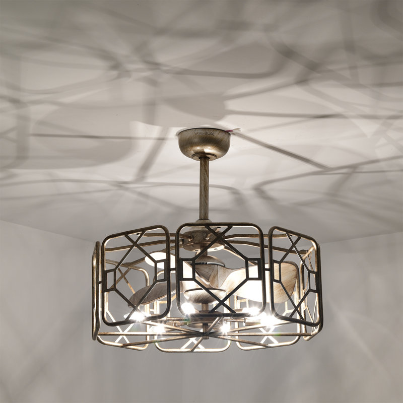 Ventilateur de plafond 20 pales en cage à 3 pales 20 "avec télécommande et ensemble d'éclairage inclus