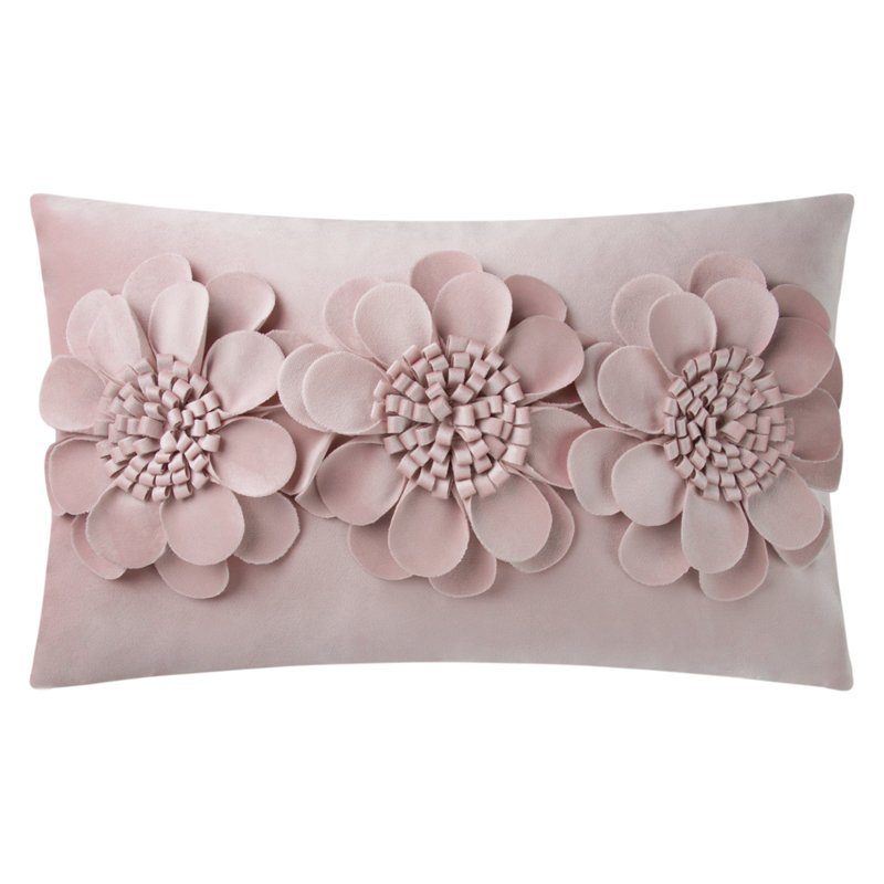  Sunflower Lumbar Rectangular Indoor/Outdoor Pillow Cover, Rose Gold