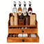 Organisateur de station de café rustique en bois avec 2 tiroirs, support de comptoir à 2 niveaux pour bar à café, sirops, K-Cups et accessoires de cuisine, l 14,4 po x P 8,8 po x H 10,7 po