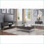 Chêne gris & amp; Table basse chromée à plateau relevable avec rangement caché, pièce de salon spacieuse