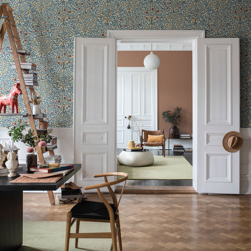 Bryanna 10.05m x 53cm Matte Wallpaper Roll, Blue