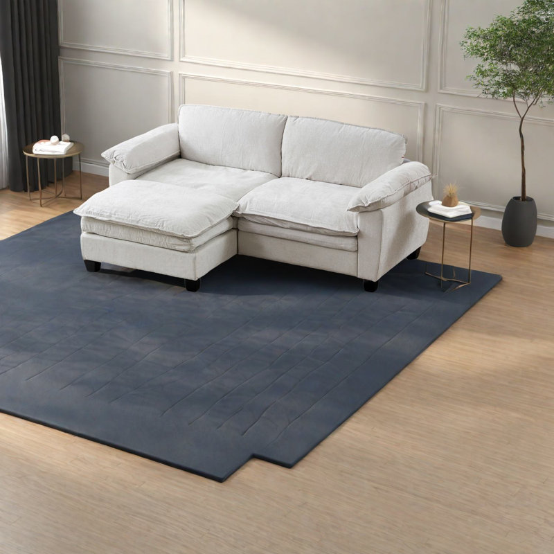 Spacious Chenille Sofas, Modern Loveseat With Ottoman For Home