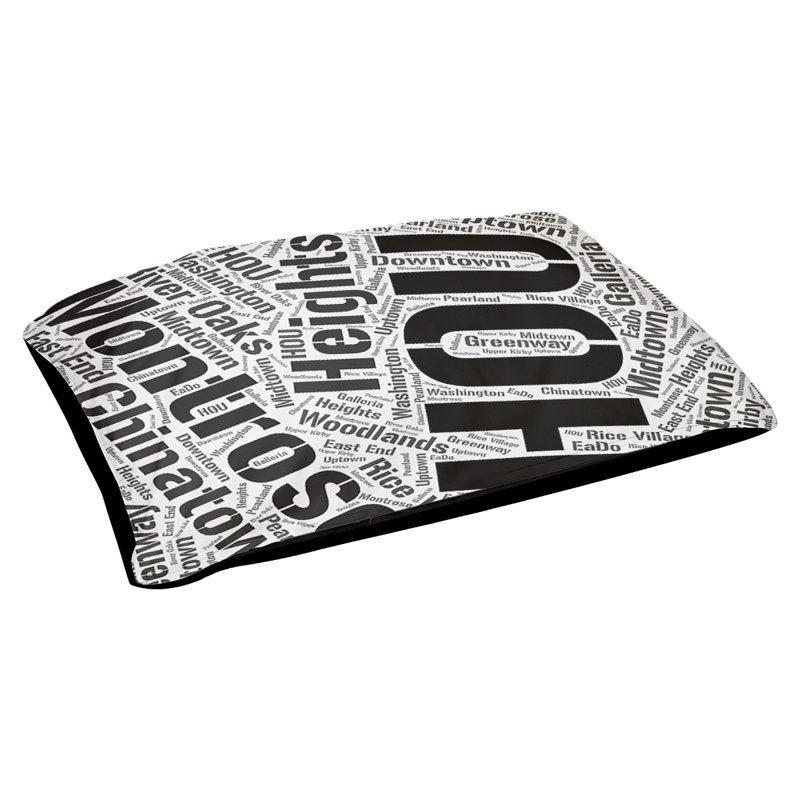 Coussin de chien « districts », Grand (l 40 po x P 30 po x H 14 po), Noir, Houston
