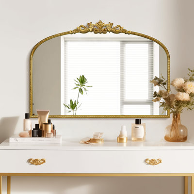 Vintage Floral Arch Iron Frame Mirror