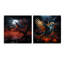 «Textured Layers Mixed Media Skies» - ensemble de 2 verres muraux en acrylique-106961402