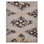 Tapis d'intérieur rectangulaire en laine beige et marron, fait main, noué à la main, à motifs floraux.-1607696384