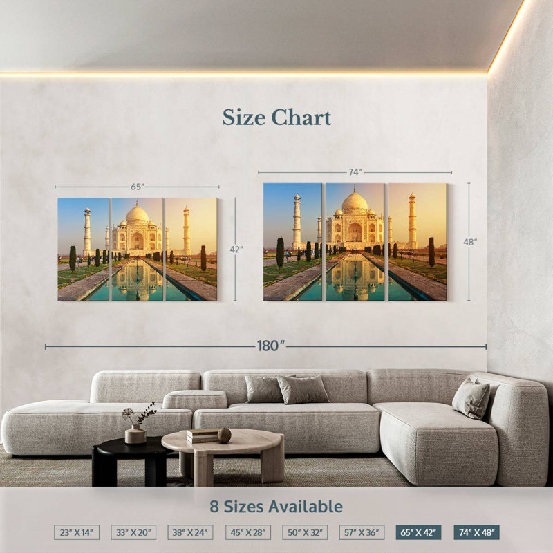 The Taj Mahal, 42" H x 65" W