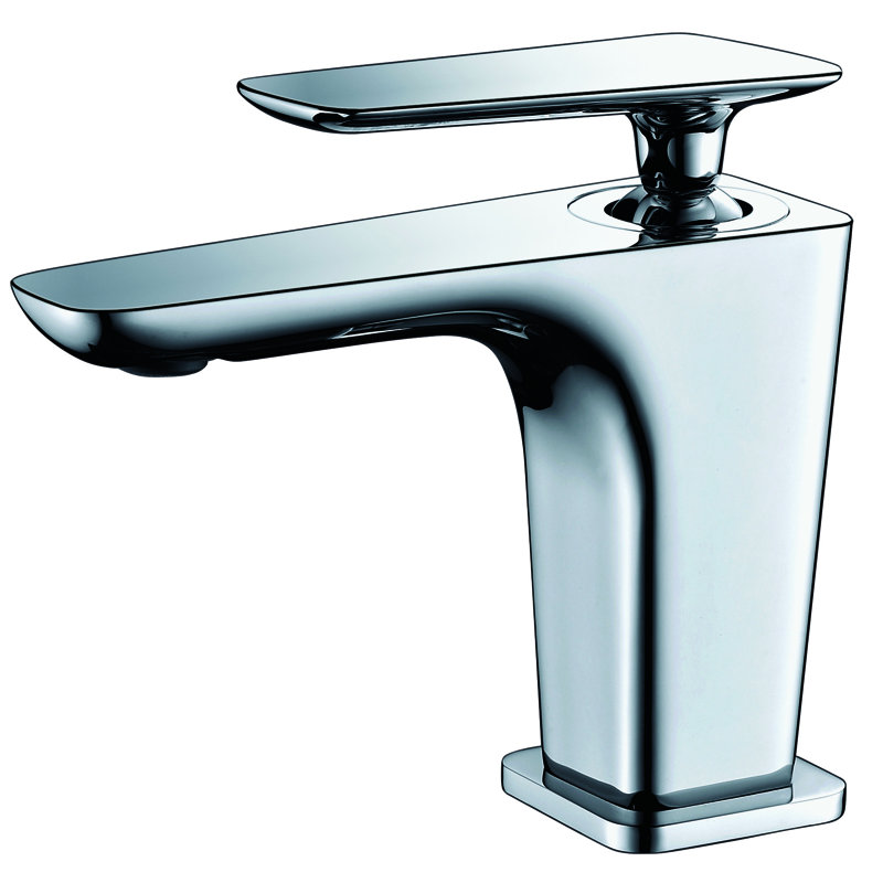 Robinet de salle de bain à un trou, Chrome poli