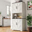 Bahut de 69 po avec 4 portes, tablettes réglables et support à micro-ondes Farmhouse Kitchen-1570375050