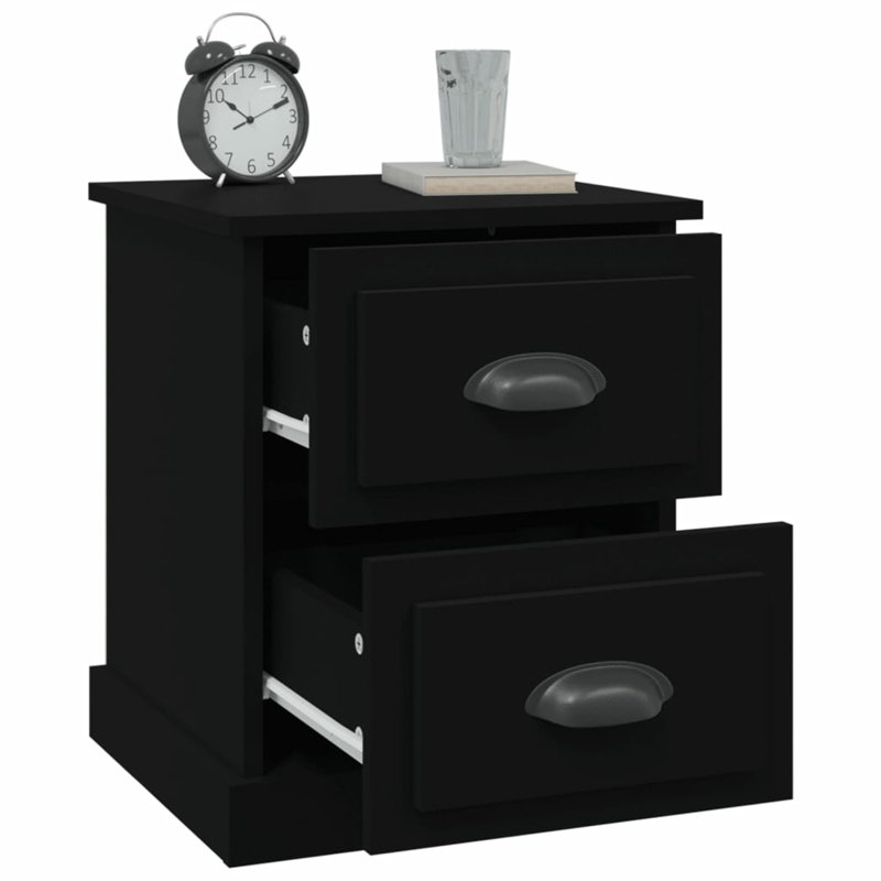 Bellechester 39cm W Bedside Table, Black, Individual