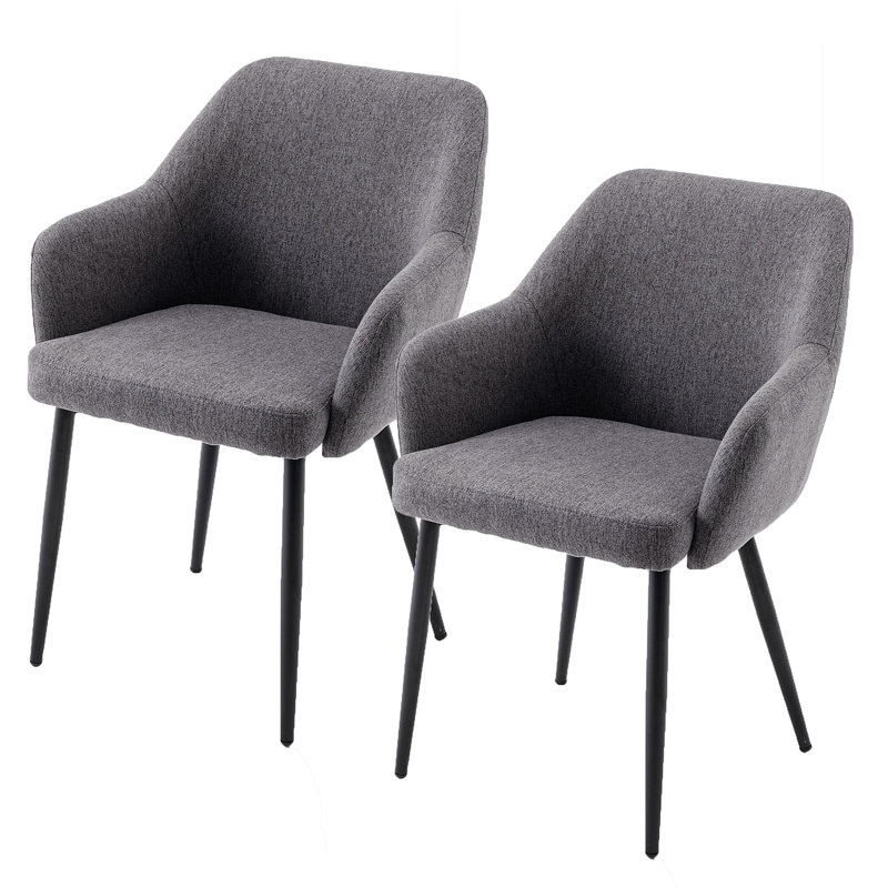 Ensemble de chaises 2 pièces, Gris foncé