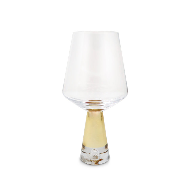 Ensemble de 6 verres à vin avec tige dorée, 12