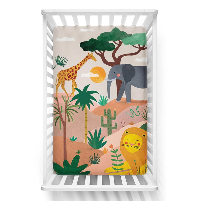 Mini Crib Sheet In The Savanna 100% Cotton