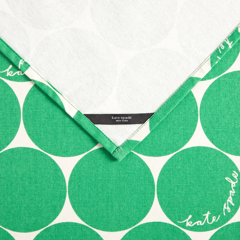 Loop And Dot 100% Cotton Square, Green/White