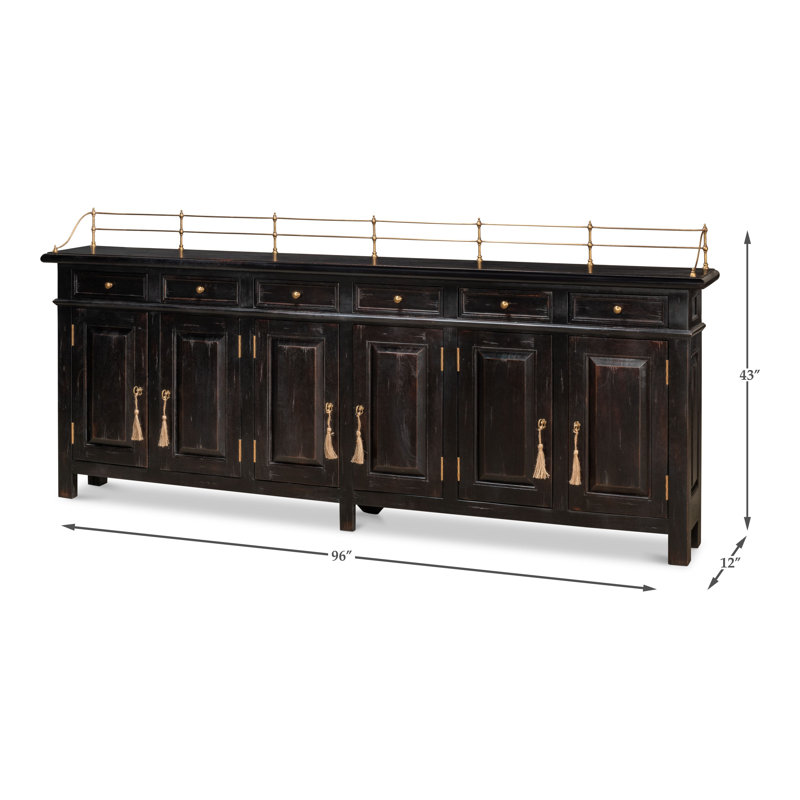Covent Gardens 96'' Solid Wood Sideboard, Ebony 