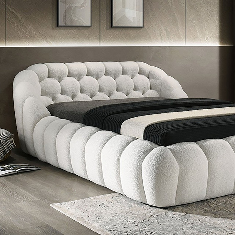 Lit tapissier Reusz, Blanc, Grand