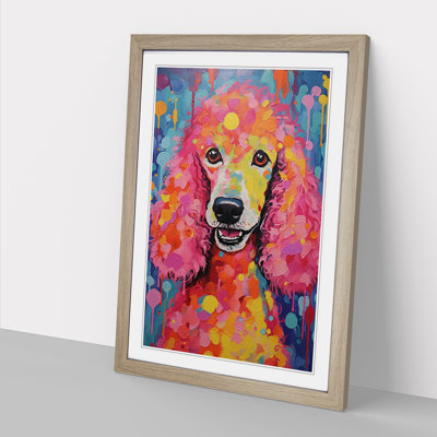 Poodle Expressionism No.2 - Single Picture Frame Print on Wood