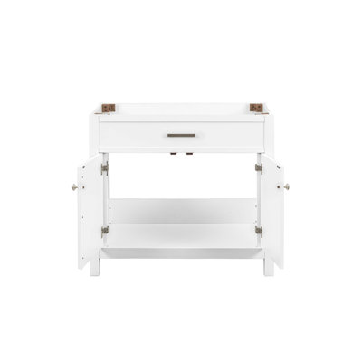 Bathroom Vanity Base with Quick Assembly and Solid Wood Construction
