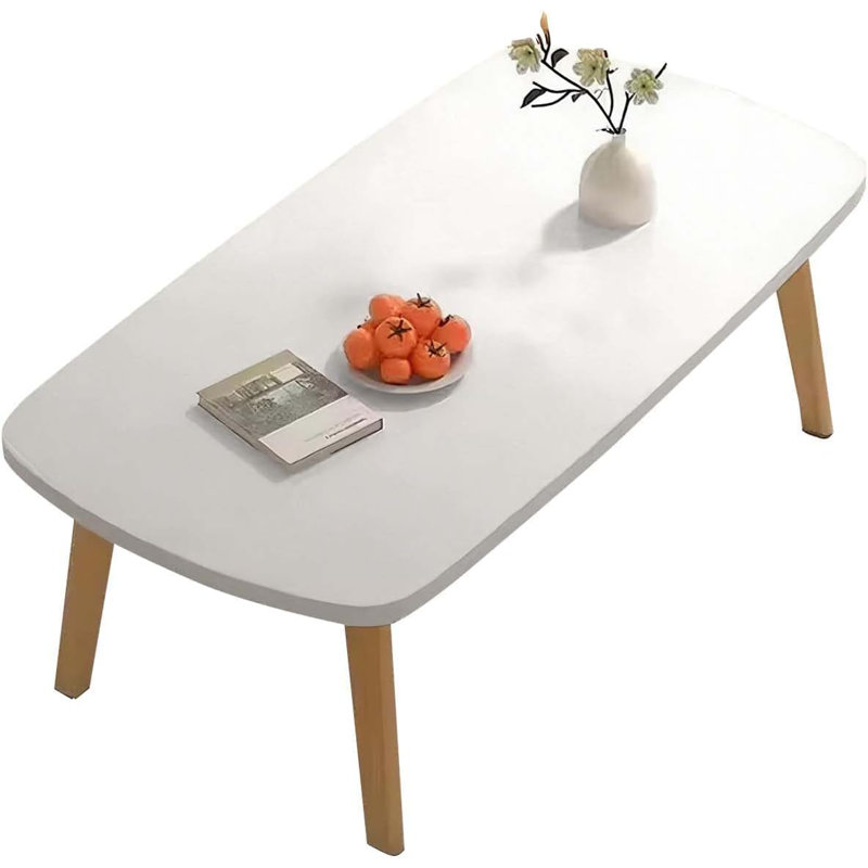 Solid Wood Base Computer Desk, White/Tan