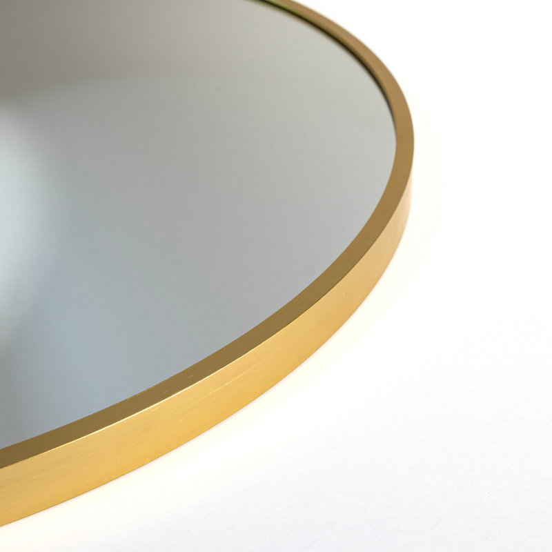 nielsen Jaron Round Wall Mirror, Aluminium, Gold, 80 cm H x 80 cm W