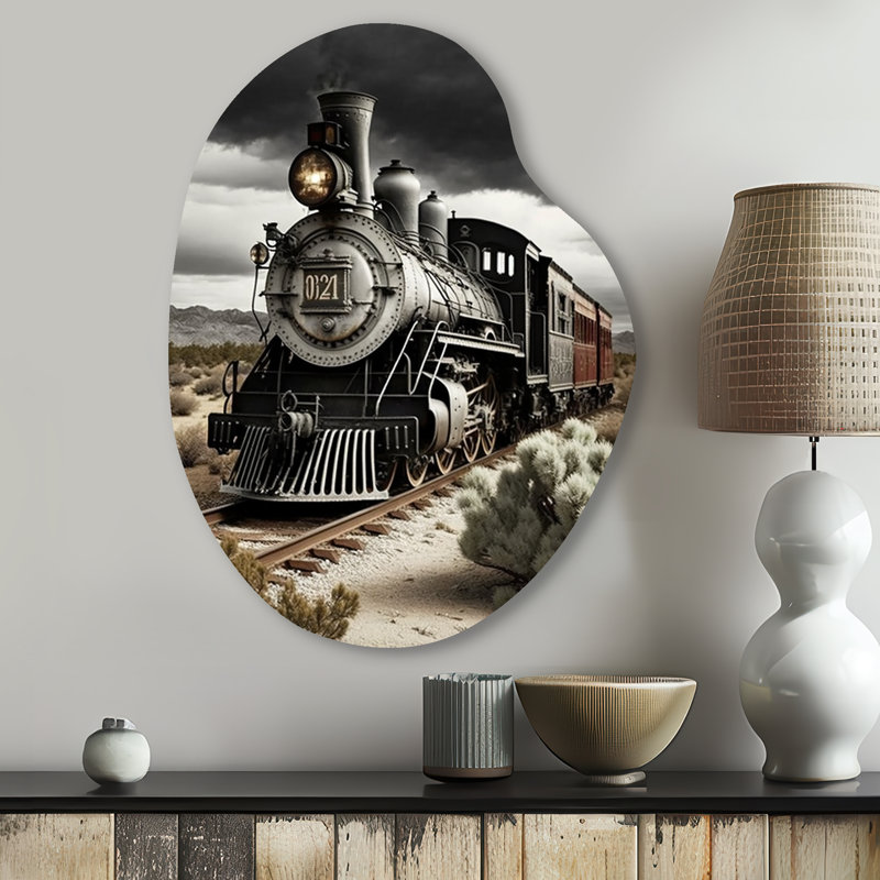 Kynzie - train de transport en forme de poire décoration murale irrégulière en métal, H 30 po x l 22 po