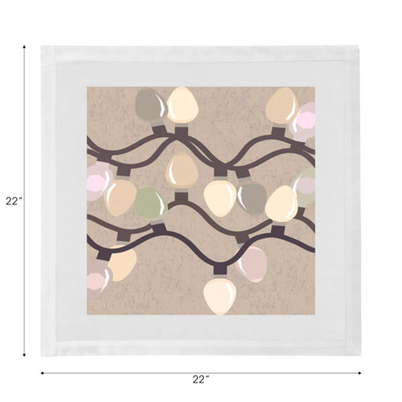 Xmas Tangle Cotton Sateen Dinner Napkins, Neutral