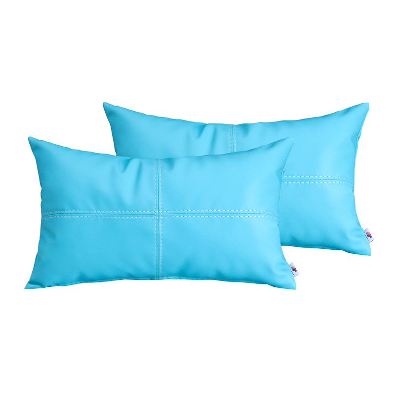 Housse de coussin en similicuir, Bleu