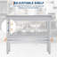 Table de préparation en acier inoxydable avec dosseret, tablette inférieure réglable et 4 roulettes, table commerciale robuste avec tablette inférieure réglable pour une utilisation extérieure, restaurants, hôtels, travaux-991574883