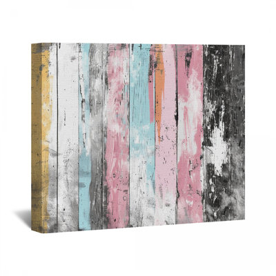 Toile en bois sur toile tendue - décoration murale texturée