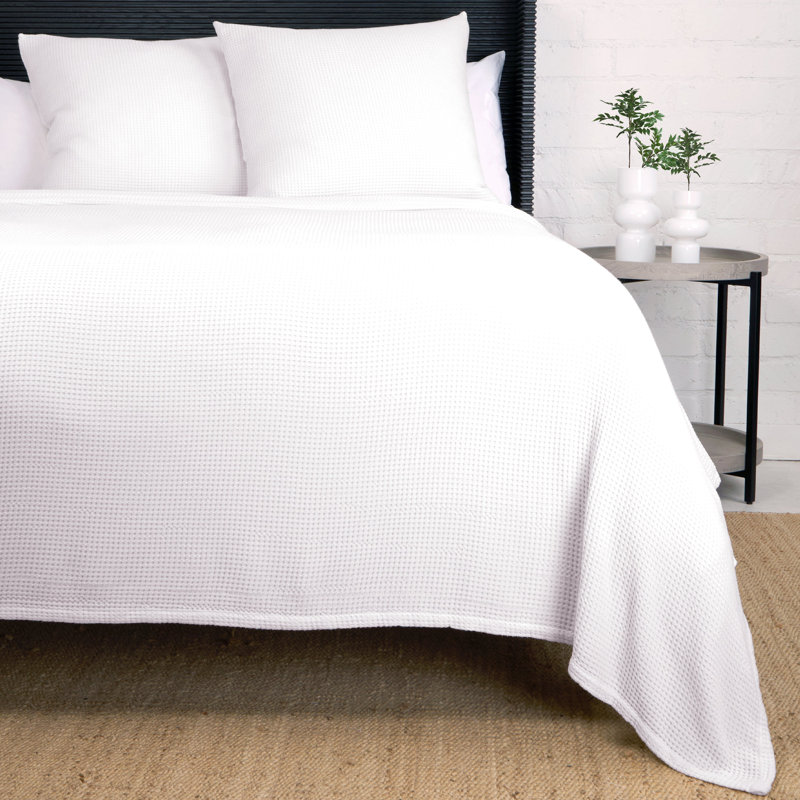 Balboa Waffle Blanket, White, King