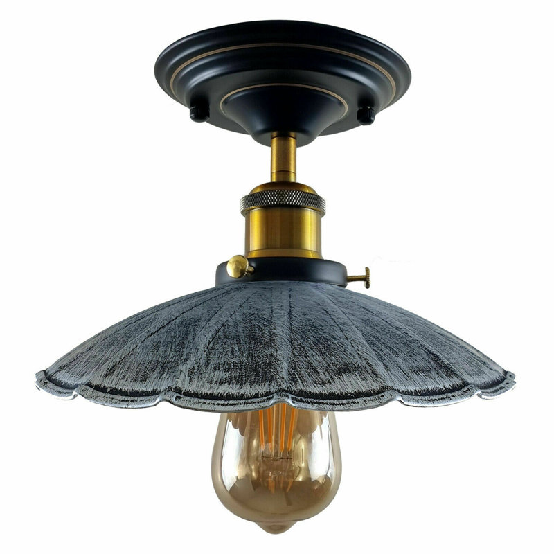 Kurth Semi Flush Mount, Brushed Silver