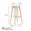Tabouret de bar tapissier Beryl (30 po) - paquet de 2, similicuir blond / sésame-96615132-96615133-96615135