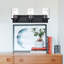 Luminaires de meuble-lavabo noir mat à 3 lumières pour salle de bain avec abat-jour en verre transparent (excluant les ampoules)