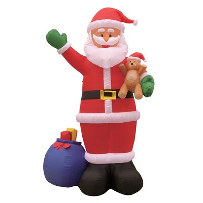 12 Foot Tall Lighted Huge Christmas Inflatable Santa Claus with Teddy Bear and Gift Bag Indoor / Outdoor Holiday Blow Up Yard Garden Decoration -  The Holiday AisleÂ®, 40DD222B166C4133951C08E3875A39AA