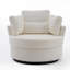 Upholstered Teddy Swivel Armchair With Footstool-262025172