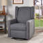  Fauteuil inclinable pivotant contemporain en tissu avec design à oreilles et accoudoirs carrés, gris anthracite