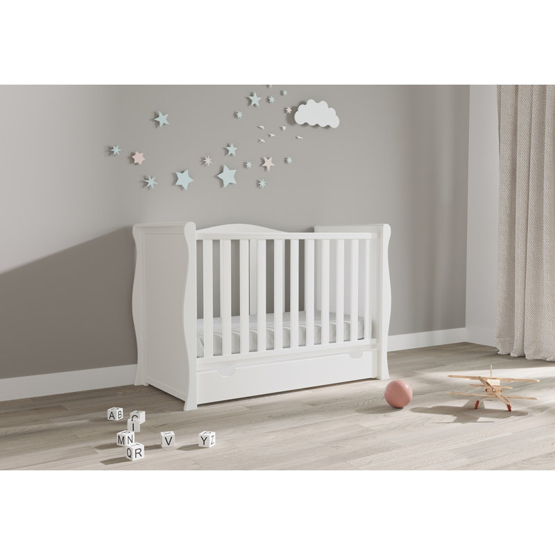 Croley Willow Sleigh Cot , White